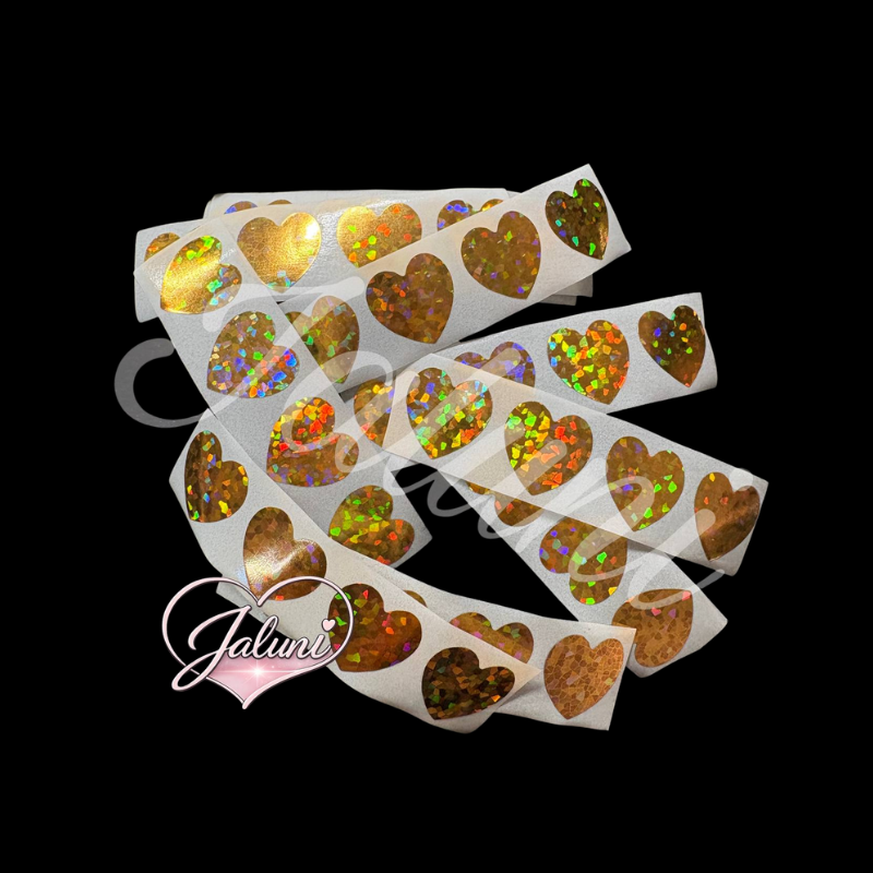 Rubbel-Sticker Goldene Herzen
